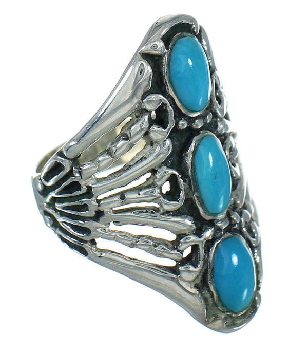 Genuine Sterling Silver Southwest Turquoise Ring Size 6-1/2 QX87218